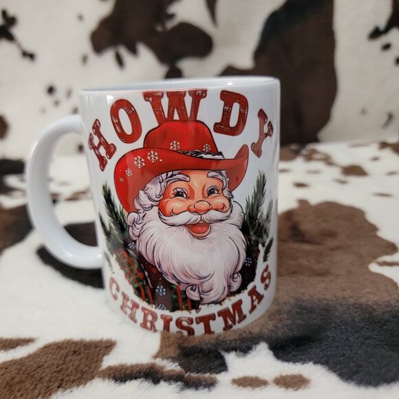 Howdy Christmas Western Santa 11oz Ceramic Coffee Mug Tea Cup - Picture 3 of 5